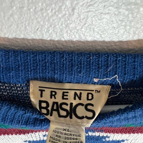 Vintage 19802 Geometric Knit Sweater size XL - Picture 2 of 4